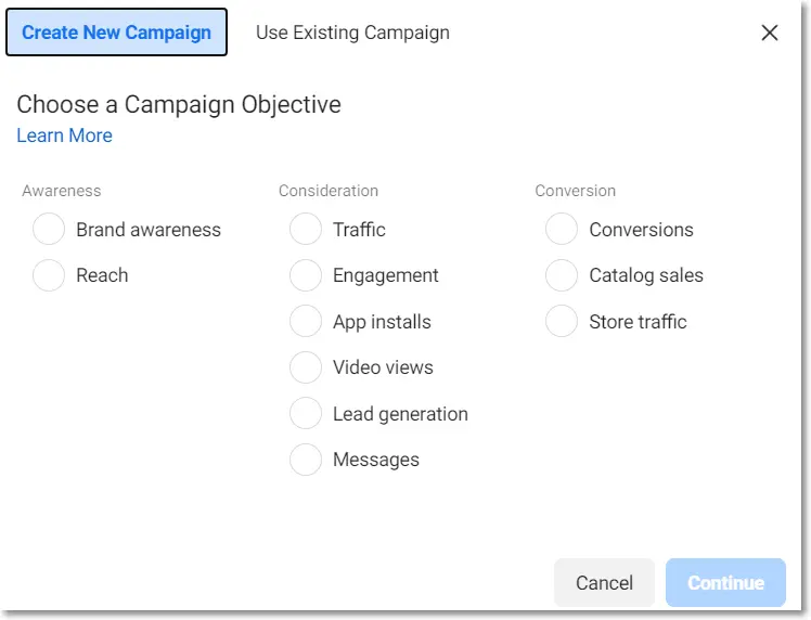 Facebook Campaign Objectives 2021
